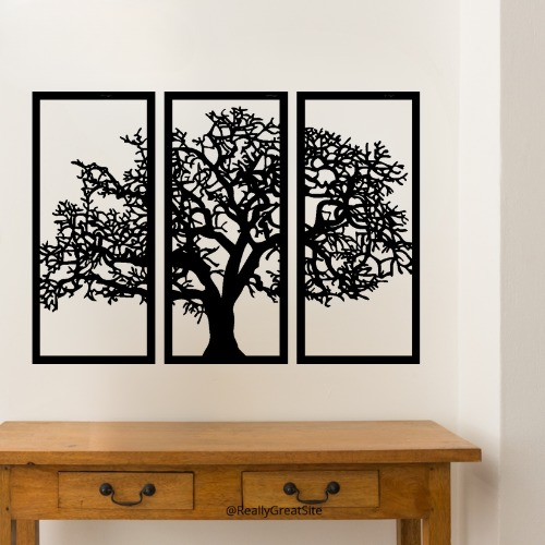 Wooden Tree Wall Décor – Stylish 3D Wall Art for Living Room & Bedroom
