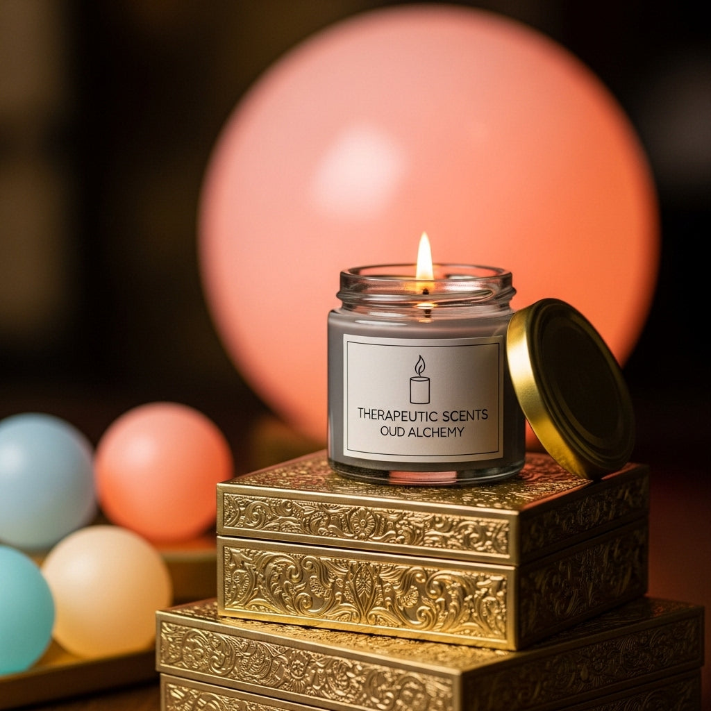 Oud Alchemy Candle β Handmade Amber & Musk Soy Wax Candle | Every Flicker Tells a Tale (100g)