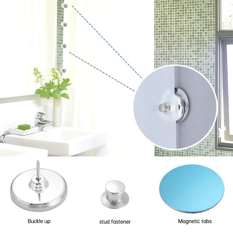 Magnetic Curtain Tiebacks & Button Pins – Elegant Gap-Free Fasteners