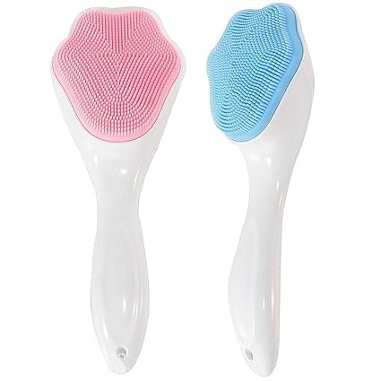 Silicone Face Scrubber | Gentle Exfoliating & Cleansing Brush with Soft Bristles – Manual Handheld Blackhead Remover & Face Massager