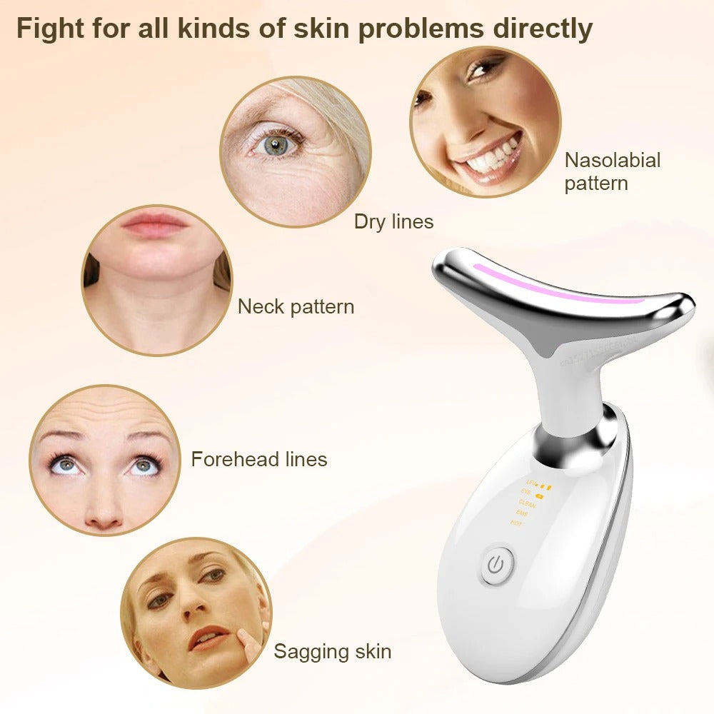 ES-1081 Anti-Aging IPL Face Massager – Reduces Wrinkles, Puffiness & Fine Lines | Intense Pulsed Light Skin Tightening Device – Random Color