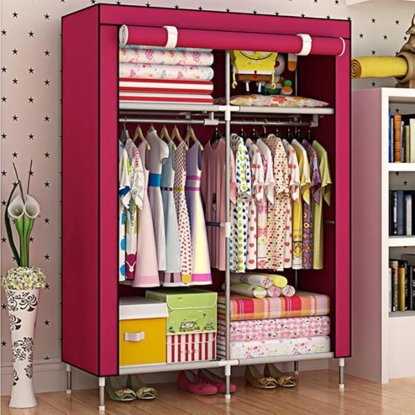 “Multi-Purpose Foldable Wardrobe Closet – Portable Storage with Shelves”
