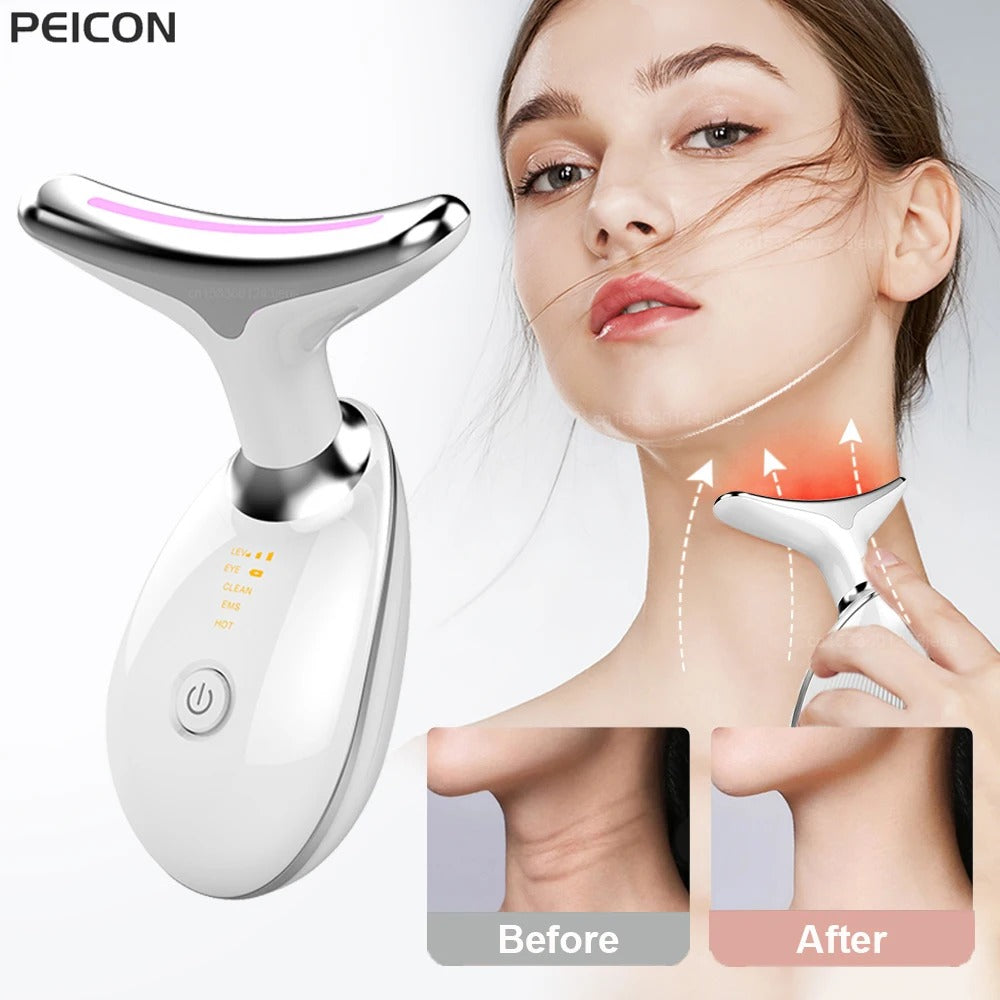 ES-1081 Anti-Aging IPL Face Massager – Reduces Wrinkles, Puffiness & Fine Lines | Intense Pulsed Light Skin Tightening Device – Random Color
