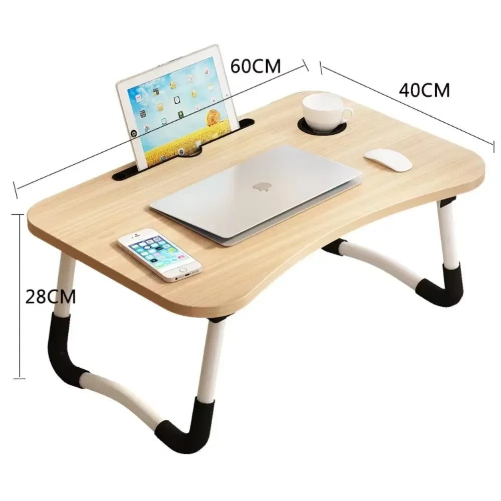 Premium Wooden Foldable Laptop Table | Multi-Functional Bed Tray, Study Desk, Drawing & Reading Stand | Portable Floor Laptop Stand