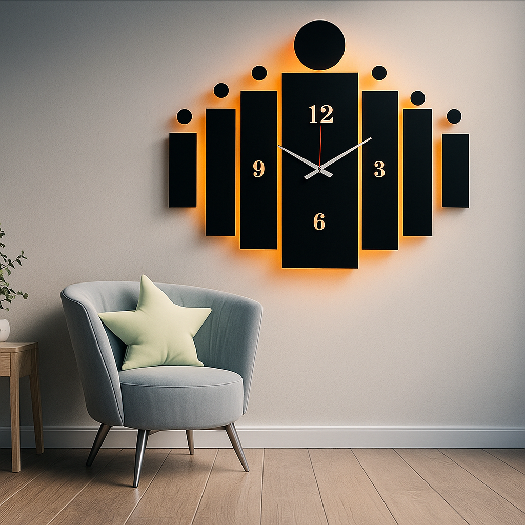 Wooden 3D Tile Wall Clock – Attractive Wall Art & Home Décor Piece
