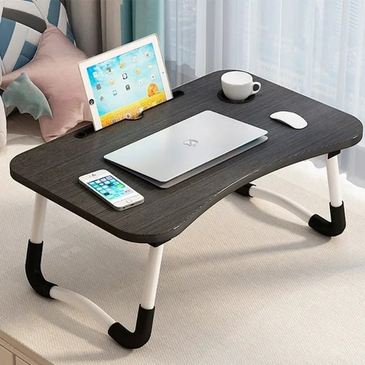 Premium Wooden Foldable Laptop Table | Multi-Functional Bed Tray, Study Desk, Drawing & Reading Stand | Portable Floor Laptop Stand