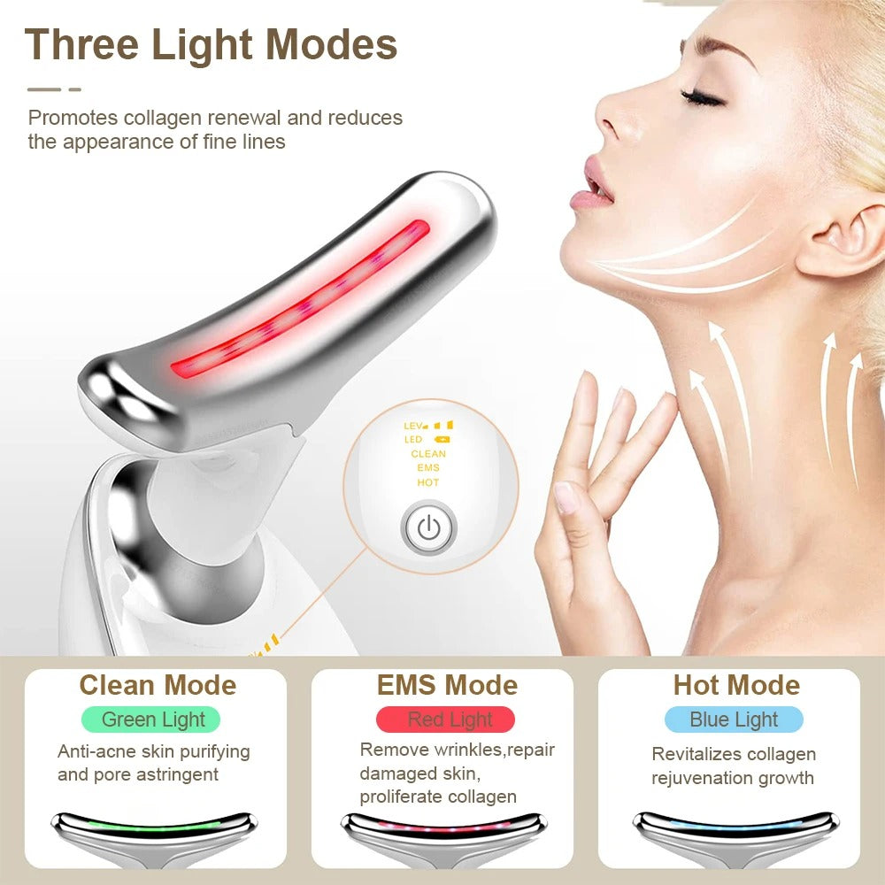 ES-1081 Anti-Aging IPL Face Massager – Reduces Wrinkles, Puffiness & Fine Lines | Intense Pulsed Light Skin Tightening Device – Random Color