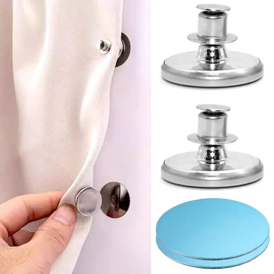 Magnetic Curtain Tiebacks & Button Pins – Elegant Gap-Free Fasteners