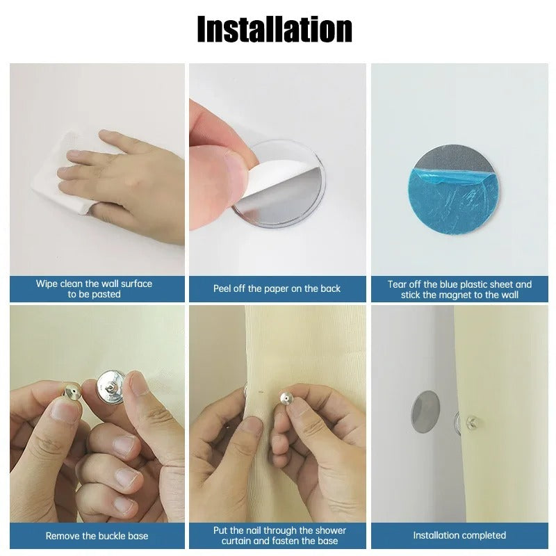 Magnetic Curtain Tiebacks & Button Pins – Elegant Gap-Free Fasteners