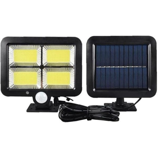 “Solar Street LED Wall Lamp (BK-128-4COB) – Outdoor Sensor Light with Remote Control”