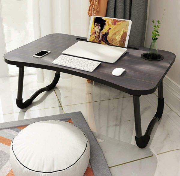 Premium Wooden Foldable Laptop Table | Multi-Functional Bed Tray, Study Desk, Drawing & Reading Stand | Portable Floor Laptop Stand